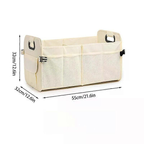 Foldable Car Trunk Organizer with Multiple Compartments Large Capacity Polyester Storage Box for Car 2