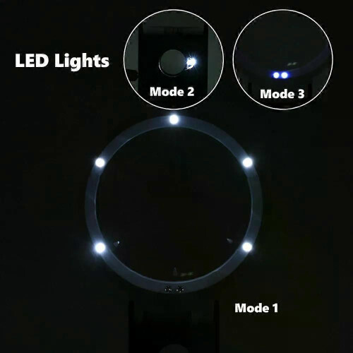Loupe de table pliable avec éclairage LED 6X/25X 1