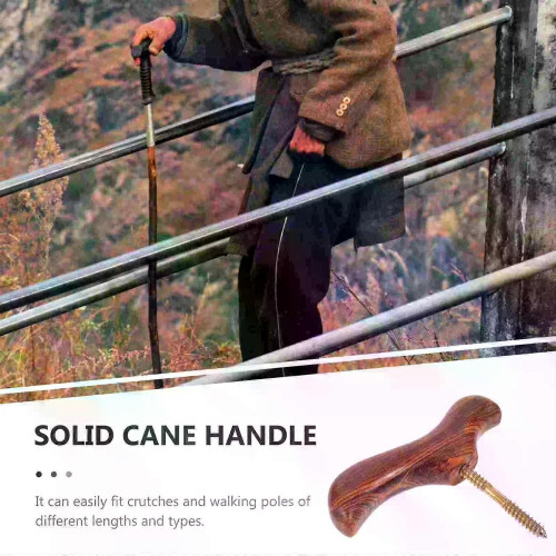 Ergonomic Wood Cane Handle Replacement Knob For Stick Handmade Trekking Poles Accessory Adjustable Height 1