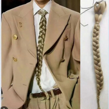 European and American fashion wig ponytail tie necklace French fashion runway necklace women s high
