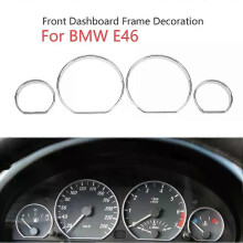 Pour BMW E46 Chrome Gauge Dash Dial Rings Bezel Trim Speedometer AC pour BMW E46 M M3 Car Circle Styling