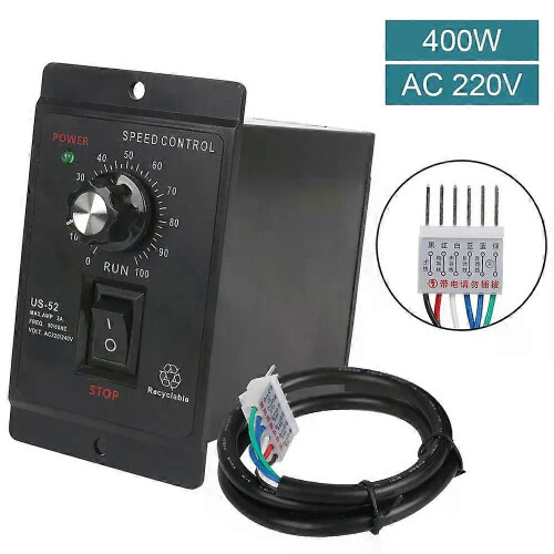 Forward Backward AC Motor Speed Controller 400W AC 220V Motor Governor Control Unit 50/60Hz Speed Pinpoint