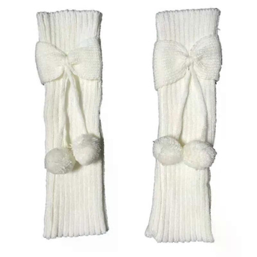 Mädchen Bowknot Bein Abdeckung Boot Socken Winter Warm Kälte-proof Weichen Komfort Kinder Gestrickte 2