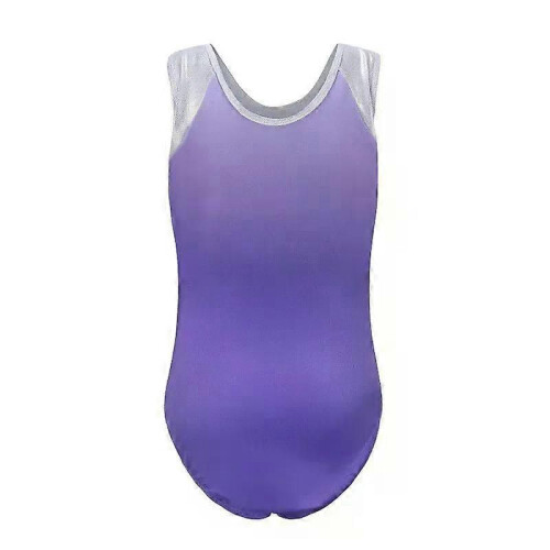 Girls Sleeveless Diamond Bright Pattern Bodysuit Ballet Gymnastics Gradient Color Practice Dance Practice 1