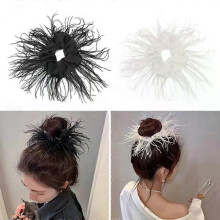 Coleteros de plumas de avestruz para niñas, tocados, accesorios para el cabello de los años 20