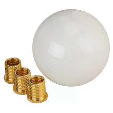 Perilla de cambio de marchas universal para coche, color blanco brillante, con cabeza redonda y bola