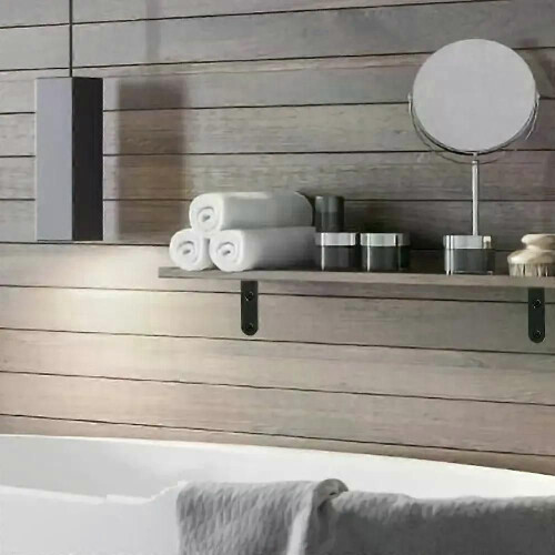 Heavy Duty Cast Iron L Shaped Wall Mounted Shelf Brackets Support Decor Home 4X 1