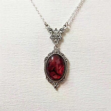 Collana gotica vintage in cristallo di quarzo rosso, collana a farfalla, accessorio per gioielli da