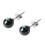 Orecchini a bottone in ematite + argento sterling 925 023 HOT 3