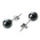 Orecchini a bottone in ematite + argento sterling 925 023 HOT 1