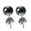 Orecchini a bottone in ematite + argento sterling 925 023 HOT 2