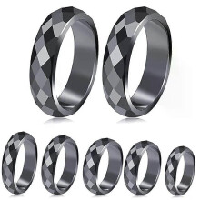 Hematiet ring voor vrouwen mannen unisex zwarte hematiet stenen ring angstbalans wortelchakra absorbeert