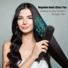 Spazzola lisciante per capelli, spazzola lisciante ionica 2 in 1 con funzione antiscottatura