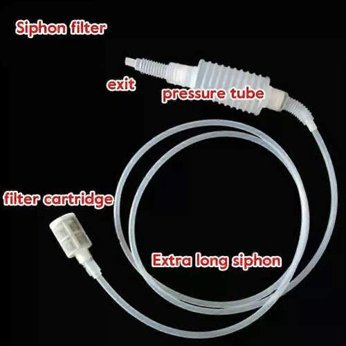 Home Brewing Siphon Pipe Manual Water Changer Lifter Suction Device With Hand Pump & Filter Beer Making