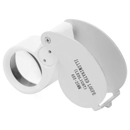 Loupe de bijouterie portable 40X avec éclairage pour la détection et l'identification