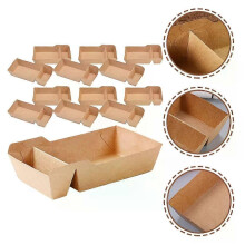 Contenitori per alimenti in carta kraft, scatole per snack da asporto, scatole per servire patatine
