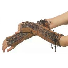 Guantes sin dedos con cordones, estilo steampunk, para mujer, para fiestas, disfraces, cosplay