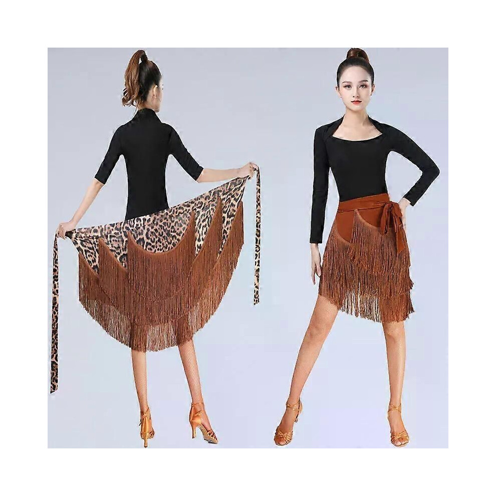 Jupe de danse latine à franges, écharpe de hanche, robe d'entraînement, jupe courte pour femmes, robe