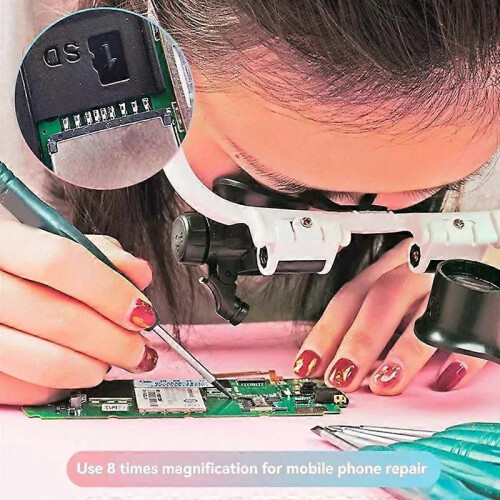 Loupe télescopique avec éclairage 2 LED 8X/15X/23X pour soudage électronique 2