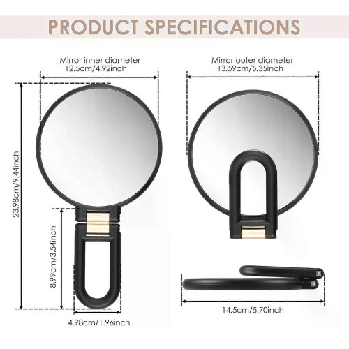 Magnifying Mirror Hand Mirror with Handle Double Sided Hand Mirror with 30X/1X Magnification Travel 1