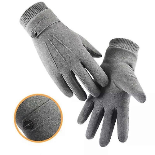 Guanti da uomo per esterni, invernali, caldi, con touch screen e interno in velluto, alla moda e semplici