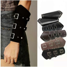 Calentadores de brazos medievales para cosplay para hombre, con cordones, estilo vintage, pirata, caballero,