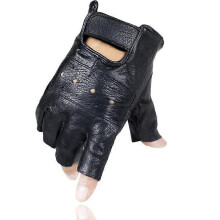 Guantes de conducción de piel de oveja para hombre, guantes de fitness, guantes tácticos de medio dedo,