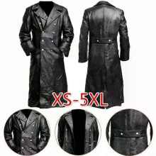 Uniforme militaire allemand classique pour homme de la Seconde Guerre mondiale, trench-coat en cuir