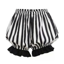 Lolita Bloomers Kvinnor Vintage Cosplay Bottoming Pumpa Randiga Korta Shorts