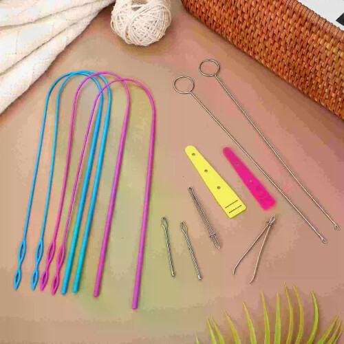Loop Turner Beading Tool Hook Belt Sewing Drawstring Threader For Pants Stainless Steel Threaders Beads 2