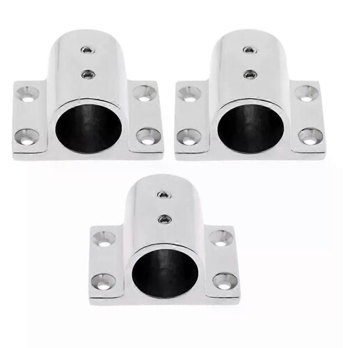 Lot 3 Premium Stainless Steel Boat Hand Rail Fitting 1inch Rectangle Base Hardware 1