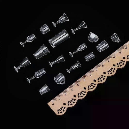 Mini Cup 17PCS/Set Acrylic Dollhouse Accessories Doll Kitchen Mini Cup Miniatures Goblet Simulation 1