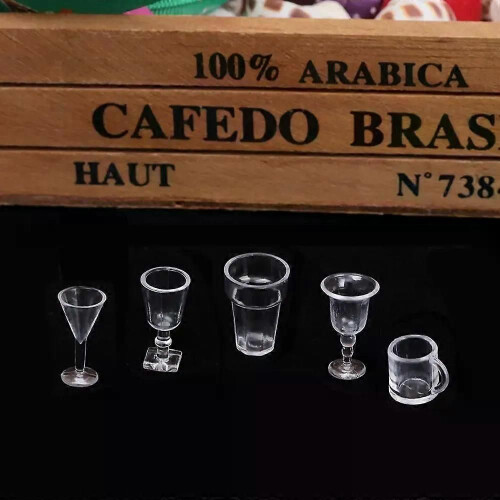 Mini Cup 17PCS/Set Acrylic Dollhouse Accessories Doll Kitchen Mini Cup Miniatures Goblet Simulation 2