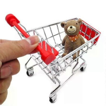Mini supermarkt winkelwagen desktop model kinderspeelgoed huisdecoratie opslag miniatuur