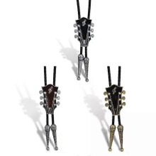 Moranse Bolo Tie Gaitar Bolo Tie Gaitar Collar de música Western Bolo Tie Cowboy Leathers Corbata Suéter