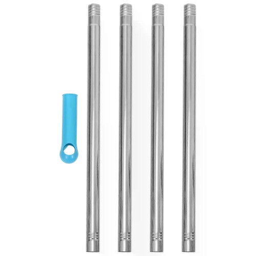 Mop Broom Handle with Threaded End Clean Extension Pole Stick Replacement Household Metal