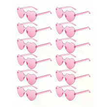 Multi-paia di occhiali da sole a forma di cuore, senza montatura, colorati, divertenti, per donne e