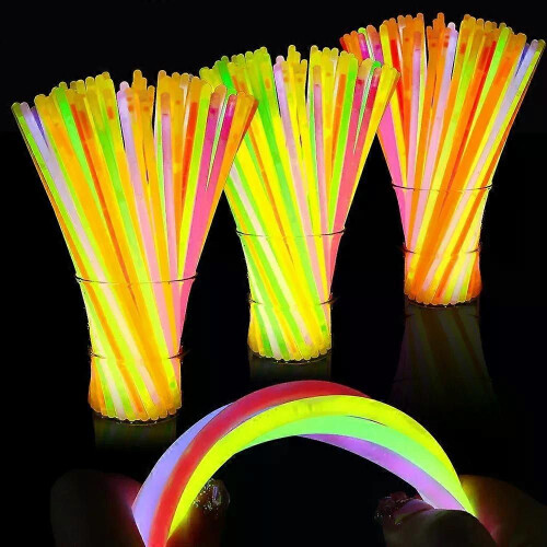 Multicolor Fluorescence Sticks Party Glowing Stick Bright Colorful Light Bright Bendable Glow Bracelet 2
