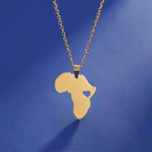 My Shape Collana con ciondolo a forma di cuore africano per donna e uomo, con mappa del Sud Africa,