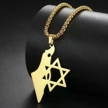 My Shape Collana con Stella di David ebraica da donna e uomo in acciaio inossidabile con ciondolo con