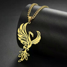 Collana pendente My Shape Phoenix per donna e uomo in acciaio inossidabile con ciondolo a forma di uccello