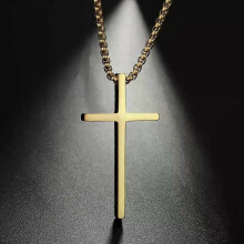 My Shape Christian Cross Collane in acciaio inossidabile Collana a catena da uomo Colore nero Choker