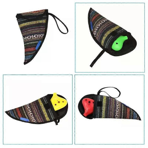 National Ocarina Bag Ocarina Protective Triangular Cloth Bag with Carry Handle Ocarina Case Holder for 2