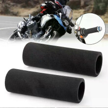 New 2pcs Black Motorcycle Grip Cover Slip-on Foam Anti Vibration Comfort Handlebar Grip Cover For Bmw