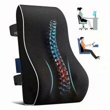 Office Chair Lumbar Support Pillow Memory Foam Relieve Back Pain Car Seat Waist Cushion Soft Comfortable