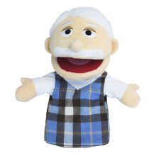 (Grandfather) Open Full Mouth Family Hand Puppet Plush Doll Toy Storytelling Supplies Party