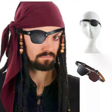 Neu Medieval Renaissances Pirate Augenklappe Pu Leder Eye Patches für Lazy Eye Einzelne Augenmaske Halloween