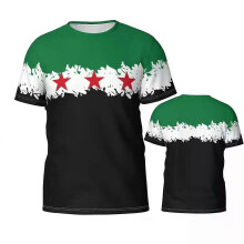 Nya modeller Syrien Flagga Grafisk 3D-tryck T-shirt Syrien Mode Herrtröja Top Street Daglig Bekväm