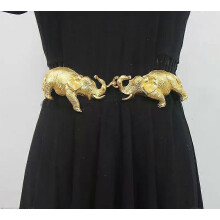 Cinturón de piel de elefante dorado de nuevo diseño original, de alta calidad, personalizado, de moda,
