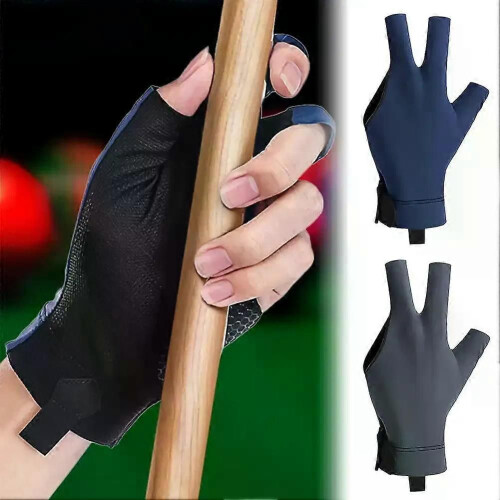 Open Finger Billiard Gloves Breathable Polyester Snooker Pool Gloves Adjustable Sticker Smooth Soft 2